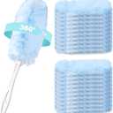 Compatible Duster Refills for Swiffer - 360 Heavy Duty Disposable Microfiber - 20 Count with 1 Foldable Handle,Ergonomic Design - Efficient Cleaning for Home Offices Schools and Commercial Spaces
