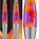 JAMBO 16" Beautiful Lamp- Purple with Yellow/Orange Wax, Relaxing Liquid Light, Night Light Nightlight, Home Decor Living Room Office Bedroom Lamp for Adults Teens Kids Magma Motion