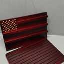 Challenge Coin Display Stand, 13-Row Solid Wood Military Coin Holder with Sloped Base, Holds 80-110 Coins, Coin Holders for Collectors (Burgundy)