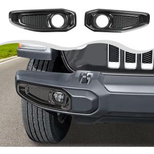 for JL/JT Front Fog Lights Cover Trim Accessories Compatible with Jeep Wrangler JL Gladiator JT Trim Accessories 2018-2022(ABS,2pcs/set) (Carbon Fiber B)
