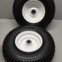 2 PCS New Air Filled Lawn Mower Tires on Wheel 13x5.00-6", 3" Centered Hub, 3/4" Greased Bushing Turf Tire Pneumatic 4Pr with Tube for Garden Mowers Tractors 135006