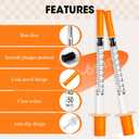 0.5ml Syringe with Cap, 31G 1/4" 6mm 1/2cc Syringes, Disposable Individual Package, Pack of 20
