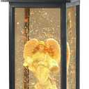 Eldnacele Musical Singing and Lighted Plug-in & Battery Operated Lighted Christmas Water Glittering Snowing Globe Christians Church Lantern for Home Decoration Angel