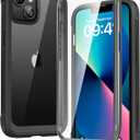 Diaclara Designed for iPhone 13 Case, Full Body Rugged with Built-in Touch Sensitive Anti-Scratch Screen Protector, Soft TPU Bumper Case for iPhone 13 6.1" (Black and Clear)