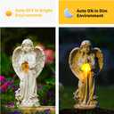 Angel Solar Garden Statues: 12.5 Cemetery Decorations for Grave Praying Angel Figurines for Outdoor Lawn Yard Patio Decor Memorial Gifts for Women