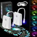 Toilet Light Motion Sensor, 16 Colors Changing Rechargable LED Night Light with Star Projection Light, Toilet Bowl Night Light for Bathroom, Funny Gift for Family and Friends (2)