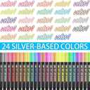 Double Line Outline Markers 24 Colors Super Squiggles Glitter Markers Self Outline Metallic Marker, Teen Girl Gifts Trendy Stuff, Doodle Shimmer Marker for Christmas Gift, Birthday, DIY Art Crafts