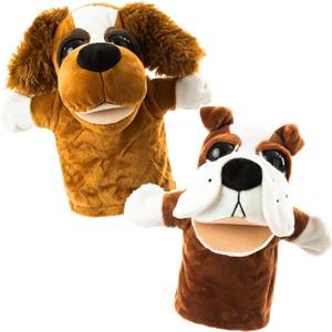 Animal Hand Puppets Set for Kids & Adults - 12.5" Premium Quality Soft Plush Toys with Movable Mouths - Perfect for Storytelling, Teaching, Preschool, Role-Play - Durable, Vibrant, Educational Puppets