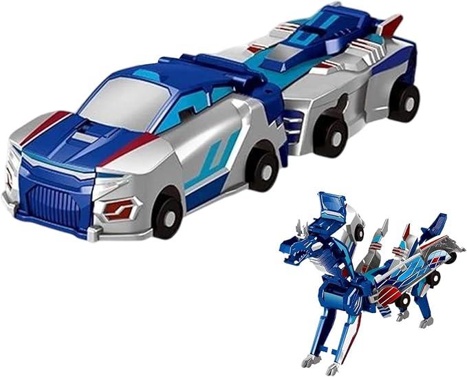 Silver Wing Flying Dragon Crash 2-in-1 Toy, Transforming Car Wing Dinosaur Toy, 2-in-1 Vehicle Dinosaur Car for Boys Aged 3-5 - Fun and Interactive Toy with Easy Conversion