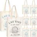 Aliceset 8 Pcs Love on The Lake Bachelorette Party Decor Bridesmaid Tote Bags Canvas for Bachelorette Gift Bags Bridal Shower(Black,Blue,Last Toast on the Coast)