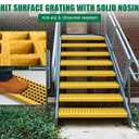 2 Pcs 39.2x10.7x1.5 Fiberglass Stair Tread Drain Grating Grit Top