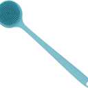 Silicone Body Scrubber, Long Handle Back Scrubber for Shower, Silicone Body Brush Shower Scrubber for Body, Shower Srush Back Brush Body Exfoliator (Blue)