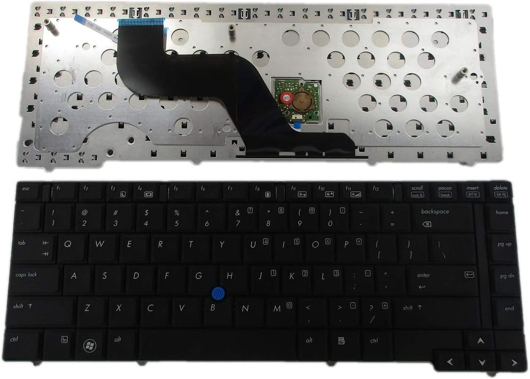 Keyboard Replacement with Big Pointer Compatible with HP EliteBook 8440p 8440w Series Black US Laptop