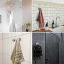 Suction Cup Hooks for Shower - 2 Pack, Bronze - Stainless Steel, Strong Suction, No Drill, Removable Hanger, Tile Bathroom Kitchen Wall, Glass Door, Mirror Hook Hanging Robe, Towel Holder