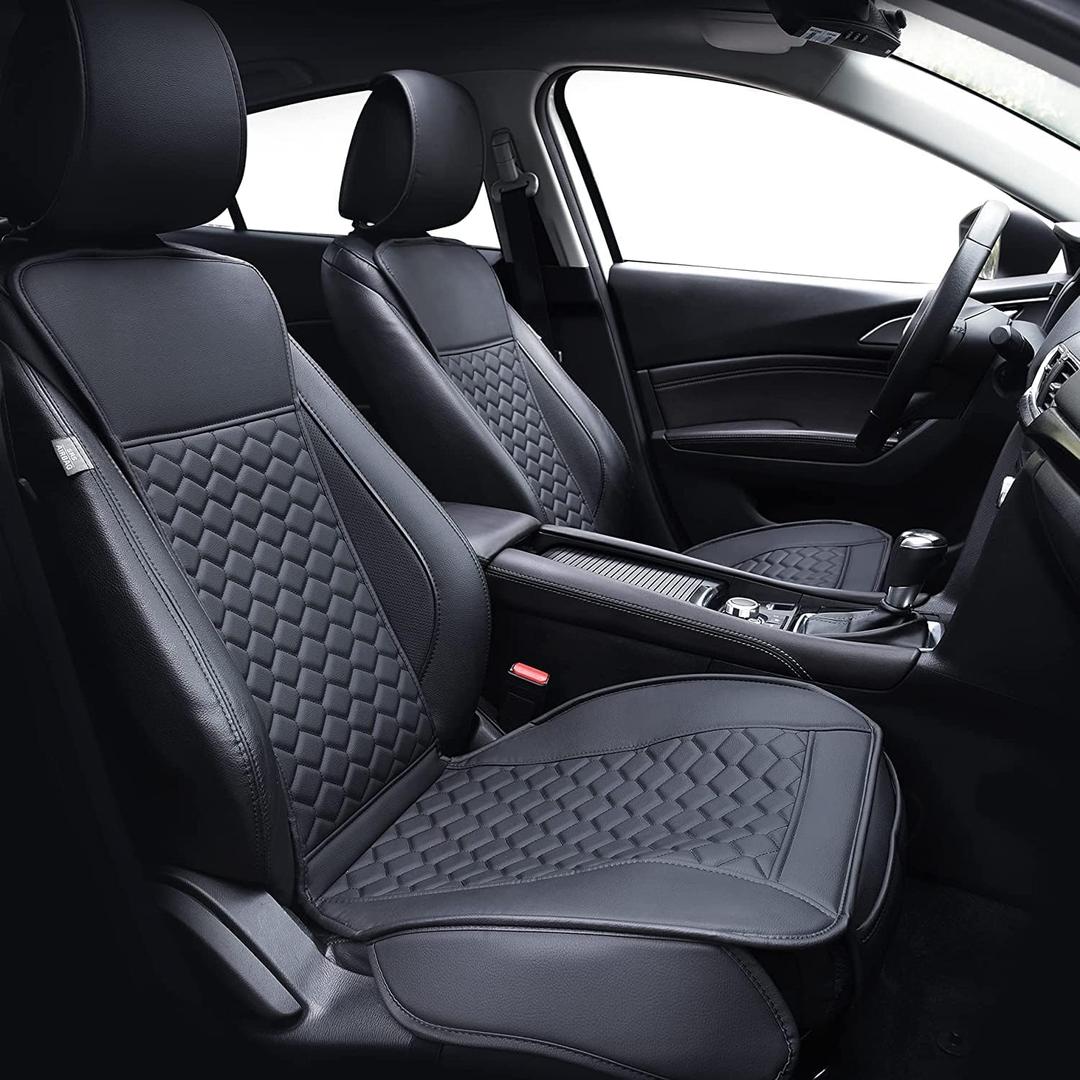 Elantrip 2PCs Front Car Seat Covers Leather Water Proof Seat Protector Universal fit for Most Cars SUVs and Trucks