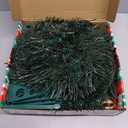 5 Ft Green Pop Up Christmas Tinsel Tree Dual Color Change Timer 4 Modes DIY 60 Warm White & Colored Lights 15 Ball Ornament 3D Star Battery Operated Pencil Xmas Slim Tree Home Indoor Holiday Decor