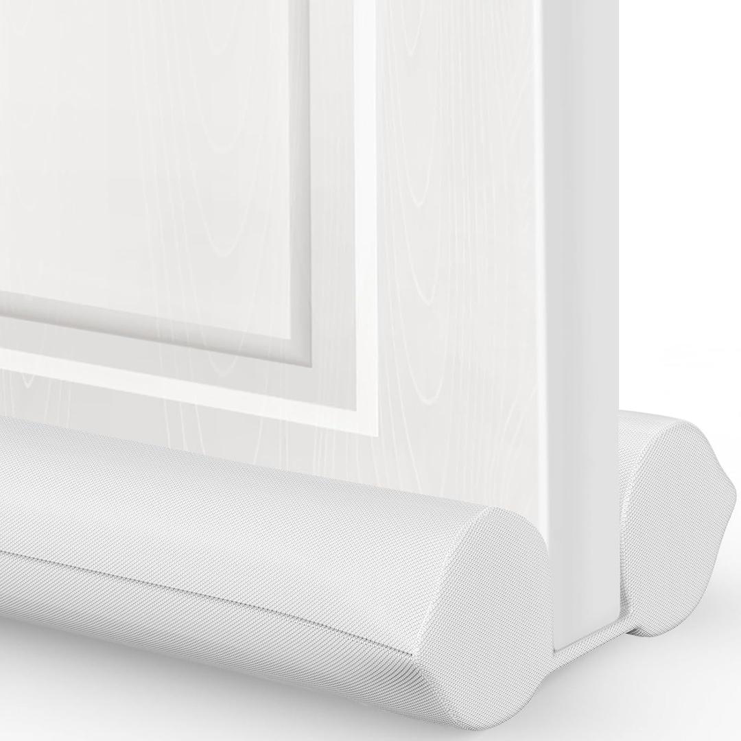 Comfyanno Under Door Draft Stopper - Bottom Door Gap Filler & Seal - Fits 30 to 36 Door, Block Cold Air, Noise, Sound, Wind, Bugs, Easy to Install, Double Side Block, No Adhesive, White (36 Inch (Pack of 1))