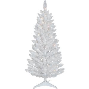 Kadunmina 3FT Artificial Christmas Tree with Stand and Lights,Small Xmas Tree with 88 Branch Tips for Indoor, White