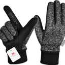 MOREOK Winter Gloves for Men/ Women -10°F 3M Thinsulate Warm Touch Screen Snow Ski Bicycle Bike Gloves for Driving/ Cycling/ Running/ Hiking-Deep Gray-Size L