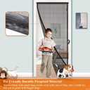 MAGZO Hanging Screen Door, Fits Door Size 36" x 98" (Curtain Size 38'' x 99''), Upgraded Fiberglass Mesh Net with Tension Rod&Hook&Loop (One Piece Can be Installed in 2 Ways), Weighted Bottom, Grey