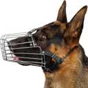 BRONZEDOG Dog Muzzle Wire Basket Metal Mask for Small, Medium and Large Dogs, Breathable, Dog can Drink, Adjustable, Padded, Training, Prevents Biting (Size 6: German Shepherds)