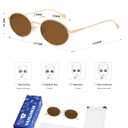 VANLINKER Retro Oval Polarized Sunglasses for Women Men Vintage 90s Metal Gold Frame Shades VL9872