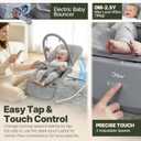 Orzbow Electric Baby Rocker with Innovative Auto Rocking Motion, Adaptable 3-Speed, Smart Tap Sensing, Soothing Sounds, and 3 Recline Positions, 2-in-1 Automatic Baby Rocker Chair, Grey
