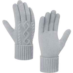 Winter Gloves Women - Warm Fleece Lined Winter Gloves with Touchscreen Fingers, Gloves for Women Cold Weather (Grey)