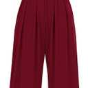 PRETTYGARDEN Womens Summer Jumpsuits Dressy Casual One Piece Outfits Sleeveless Mock Neck Wide Leg Pants Rompers with Pockets (XX-Large, Wine Red)