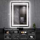LED Mirror, 20x28 Inch Gradient Front and Backlit LED Bathroom Mirror, 3 Colors Dimmable CRI>90, IP54 Enhanced Anti-Fog Bathroom Mirror with Lights