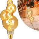 40 Watt Decorative Vintage LED Light Bulbs, Special Bubble 4W LED Filament Edison Bulb,2700K Oversized Warm Lights,Dimmable E26 Lamp Base,1-Pack