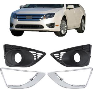 waltyotur Driver and Passenger Fog Light Trim Set Compatible Assembly Replacement for Fusion 2010 2011 2012 Left and Right Side Signal Light Replacement for AE5Z17E810BA