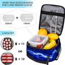 Basketball Kids Lunch Box for Boys School Sport Insulated Lunch Bag Reusable Lunchbox Blue Lighting Lightweight Thermal Cooler Tote for Picnic Travel Hiking Office Back to School Gifts (Wolf01)