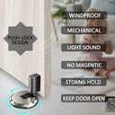 HOOFUS No Magnetic Mechanical Floor Door Stopper,Adjustable Door Holder, for Door Gaps up to 0.75 Inch in Height,Nail Free or Screws (Matte Brushed Nickel, 1 Pack)