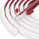 Flexible Quarter Round Molding Bendable Molding Trim,Peel and Stick Silicone Rubber Edge Trim for Floor,Tub,Cabinet,Flexible Shoe Molding Around Curved Stairs,Columns and Wall-236 L x 0.6 W x 0.6 H