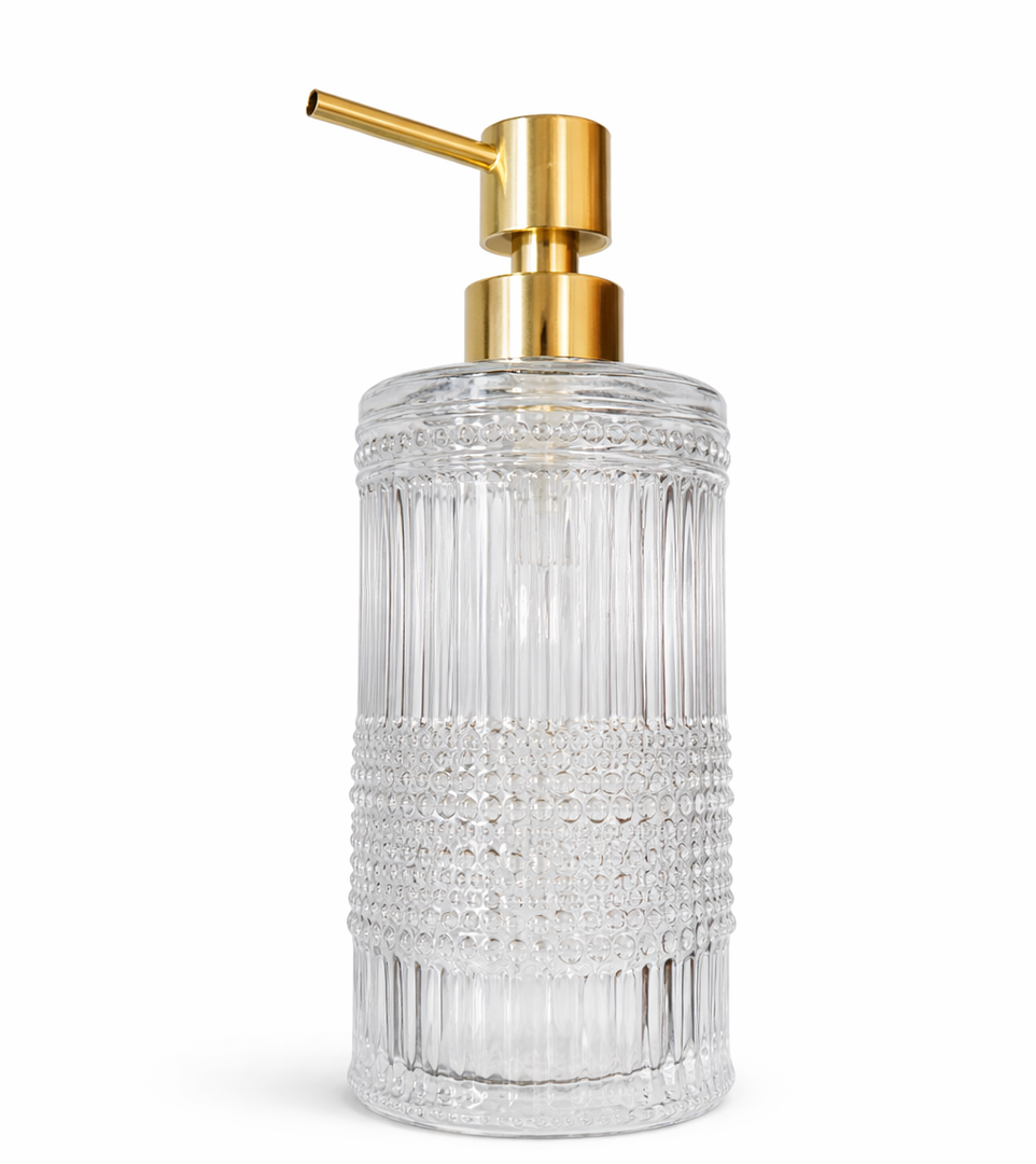 High Capacity Clear Glass Soap Dispenser With Rust Proof Stainless Steel Pump, Refillable Liquid Hand Soap Dispenser, Large Capacity Easy to Fill