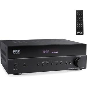 Pyle 5.2 Channel Hi-Fi Home Theater Receiver - 1000W MAX Wireless BT Surround Sound Stereo Amplifier System with 4k Ultra HD Support, MP3/USB/DAC, Ideal for Immersive Home Audio Experience