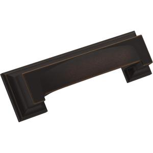 Amerock | Cabinet Cup Pull | Oil Rubbed Bronze | 3 inch & 3-3/4 inch (76mm & 96 mm) Center-to-Center | Appoint | 1 Pack | Drawer Pull | Cabinet Handle | Cabinet Hardware