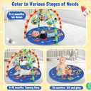 OKOOKO Baby Play Mat, Activity Baby Play Gym with Arch, Solor System Playmats & Floor Gyms, Alphabet Mat, Detachable Mirror, Thick Non Toxic Playmats