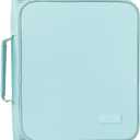 SUNEE Zippered Binder Bag with Handle, 2-Inch 3-Ring O-Ring, 500-Sheet Capacity, Includes Zip Pocket, 5-Tab Expanding File Folder, Multi-Pocket Organizer Binder for Middle School, Sky Blue