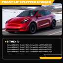 3Pcs Front Lip Compatible with Model Y 2020-2024 Bumper Airmatic Dam Lower Chin Splitter Protection Body Kit (Glossy Black)