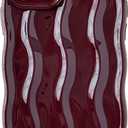 Caseative for iPhone 12 Pro Case,Water Ripple Pattern Curly Wave Frame Soft Phone Case (Red)