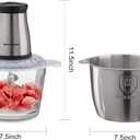 Electric Food Chopper, 5-Cup Food Processor by Homeleader, 1.2L Glass Bowl Grinder for Meat, Vegetables, Fruits and Nuts, Stainless Steel Motor Unit and 4 Sharp Blades, 300W