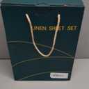 SONORO KATE 100% French Pure Linen Sheets, Breathable and Durable Line Queen Size Sheets, Anti-Tear Line Bed Sheets, Machine Washable, 16 Inch Deep Pocket - 4 Piece (Navy Blue, Queen)