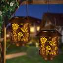 Solar Lantern Outdoor Hanging Lights Gifts for Women Mom Metal Garden Decor Outside Waterproof LED Lanterns for Patio(Hummingbird-2P)