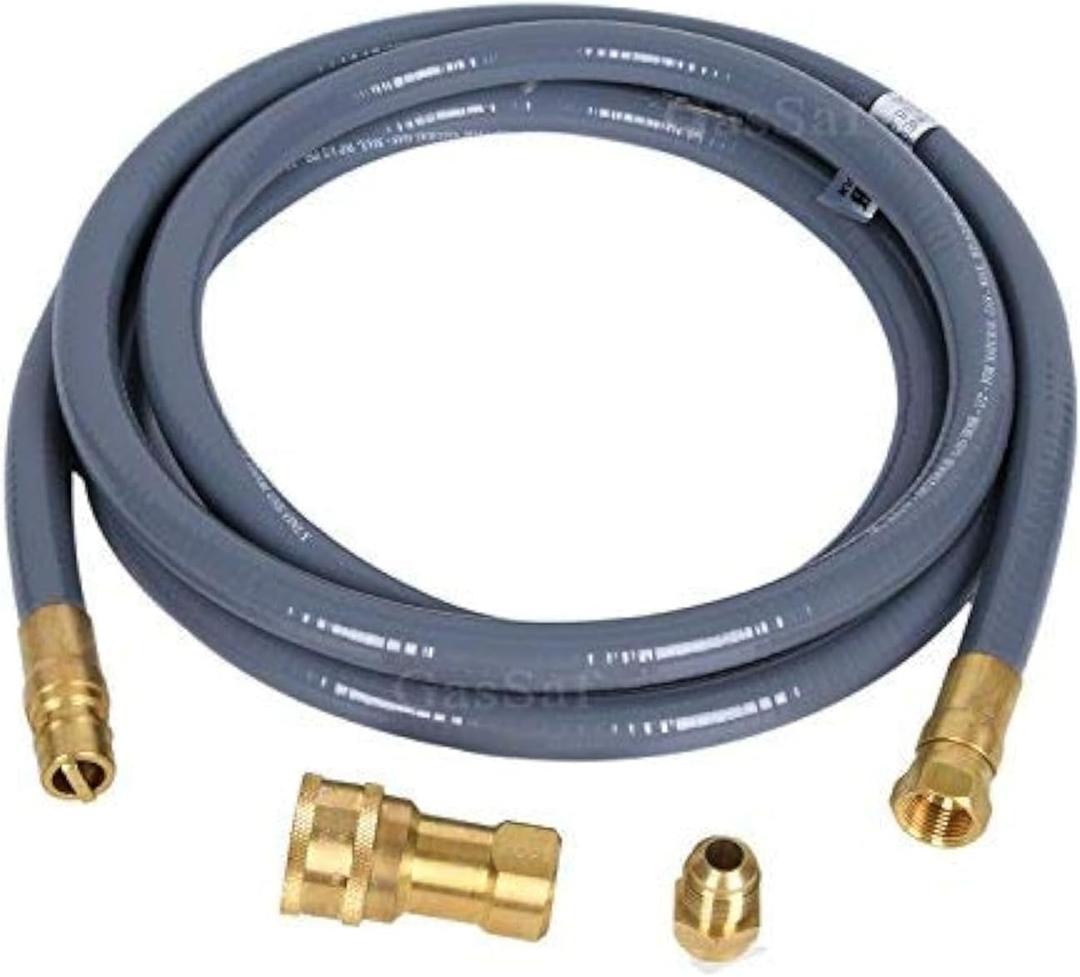 GasSaf 10 FT 1/2" ID Natural Gas Hose With Quick Connect Fitting, Conversion Kit for Gas Grill, Generator, Patio Heater and More - CSA Certified