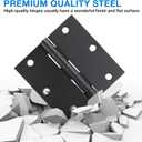 18 Pack Matte Black Door Hinges 3.5 x 3.5 Inch, Interior Door Hinges, Heavy-Duty Black Hinges with Square Corners for Doors Standard Bedroom Office Door Hardware Removable Pin,RV,Garage,Shed,Treehouse