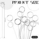 Hotop 30 Pcs Floral Card Holder Pick Metal Wire Flower Place Card Stick 13.4 in Picture Photo Memo Holder Round Floral Gift Stick Clip for Centerpiece Table Wedding Baby Shower Party Favor (Silver)