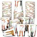 Willinglong 50 Pcs Derby Paper Cups Bulk 9 oz Disposable Horse Racing Jockey and Legs Stadium Drinking Cups for Derby Birthday Party Supplies Decoration to Lover of Horse Racing