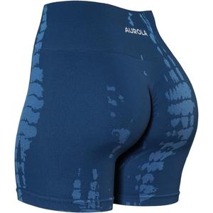 AUROLA Serpent Seamless Scrunch Workout Shorts for Women,Tummy Control Squat Proof Ribbed Thick Active Gym Short,Medium
